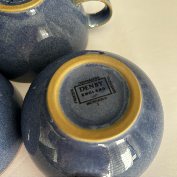 Cup and Saucer Sets, Denby England Blue Juice Berry 3 sets, six pieces. - Picture 8 of 10